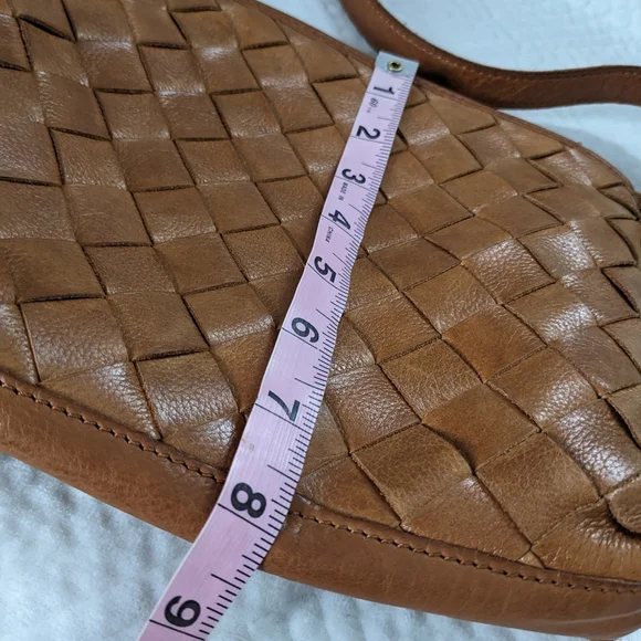 Vilenca Holland Small Brown Woven Leather Crossbody Bag Purse Daily Travel - Picture 13 of 16